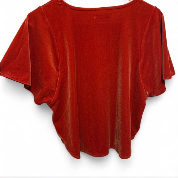 Madewell Velvet ButterflyShort Sleeve Top - Burnt orange - small - Picture 5 of 5